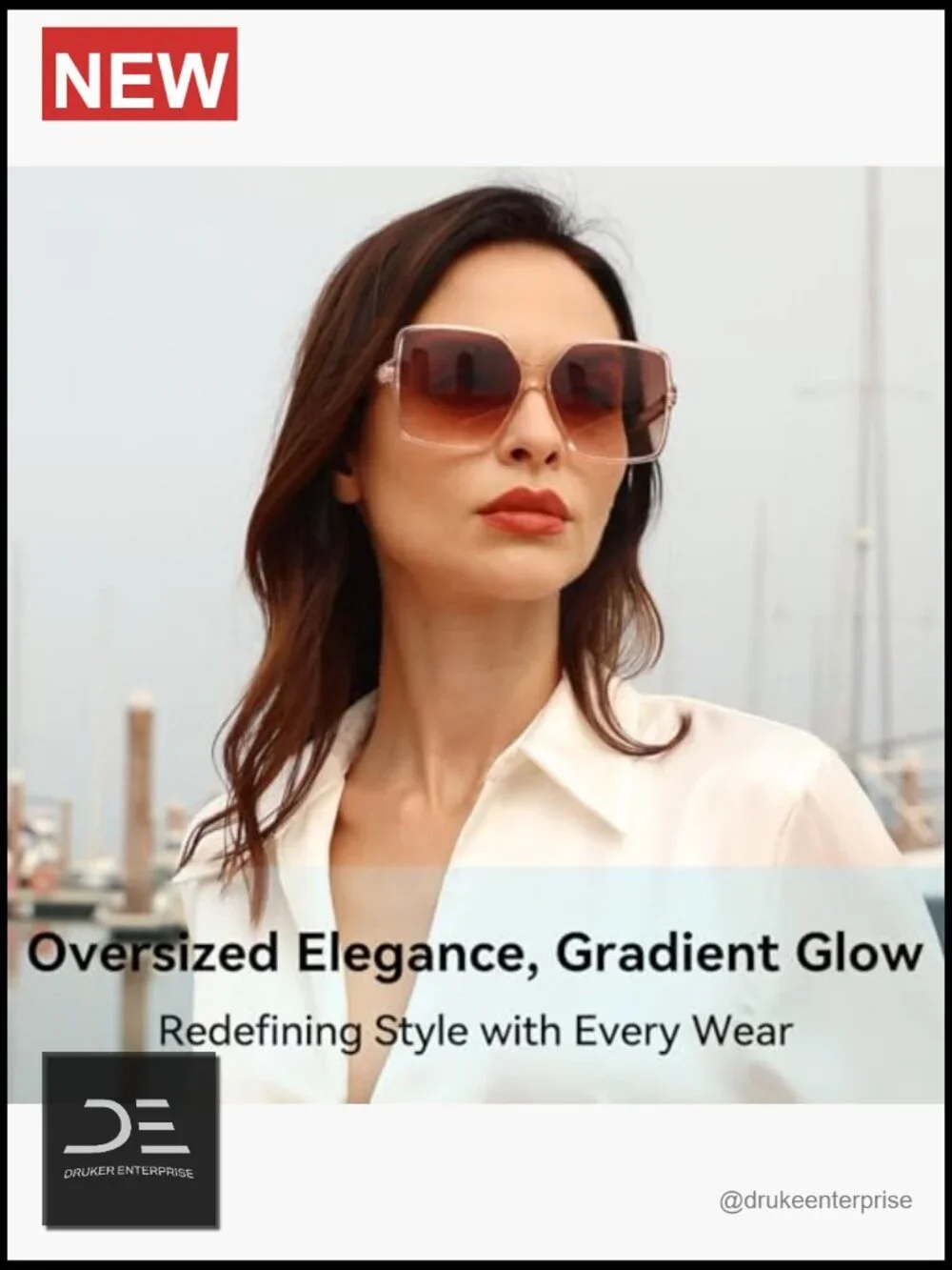 Oversized Square Sunglasses with UV Protection Polarized Lens Fashion Shades
